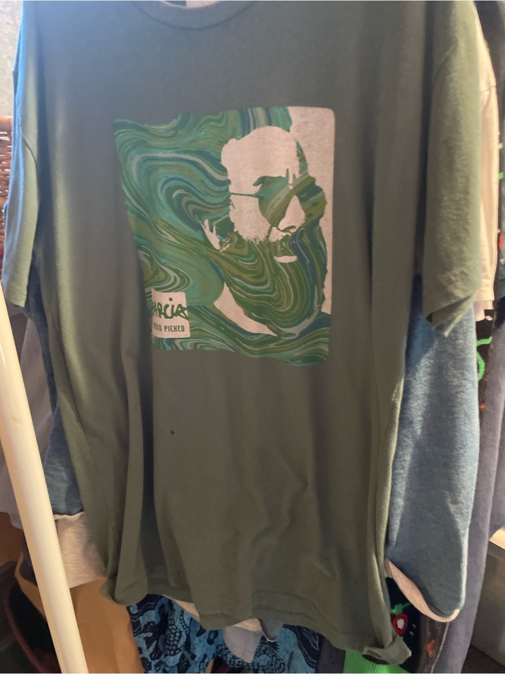 Men's Olive Green Short Sleeve Graphic Tee by